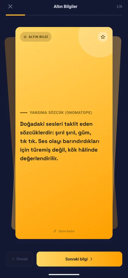 Kadrom KPSS uygulaması — Altın bilgiler ekranı